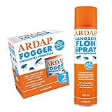 ARDAP Set 1 x 400 ml Flohspray + 2 x 100 ml Fogger gegen...